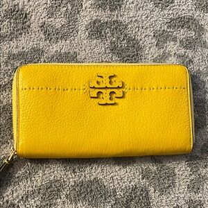 Donated ✅ Tory Burch Yellow Leather Wallet
